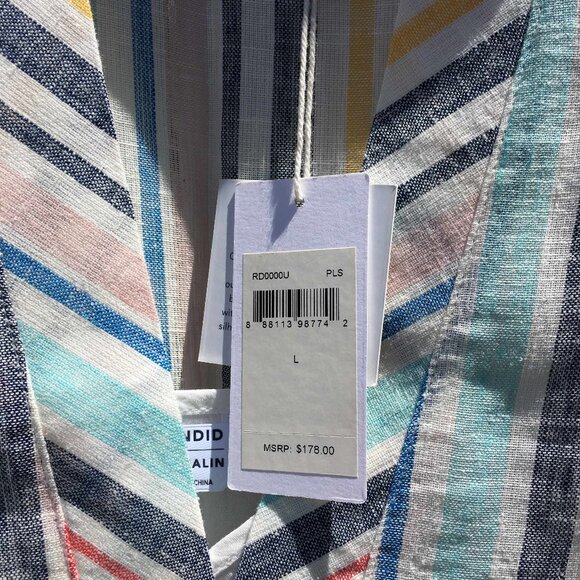 NWT. SPLENDID X GRAY MALIN Playa Striped Linen-Blend Maxi Dress. Size Large. - Picture 9 of 11